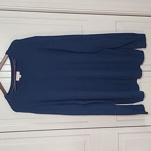 Free Assembly Men's Long Sleeve Knit Blue Shirt Pullover Sweater 2XL